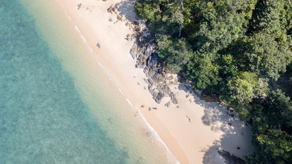 Aerial view of tropical beach on the island