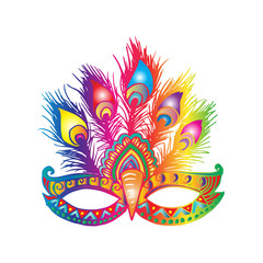 Carnival mask with feathers