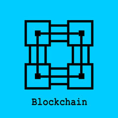 Block chain flat icon. Vector Illustration. Block Chain Technology Concept.