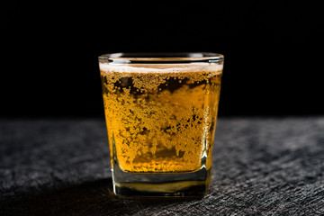 cut of fresh beer on a dark background