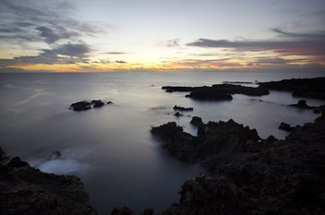 Fototapeta na wymiar Canary Sunrise With Beautiful Clouds, La Palma