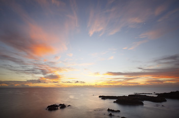 Fototapeta na wymiar Canary Sunrise With Beautiful Clouds, La Palma