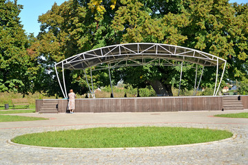 Scene on the central square. Znamensk, Kaliningrad region