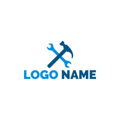 Wrench and hammer icon, logo