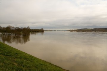 The Loire in flood in winter