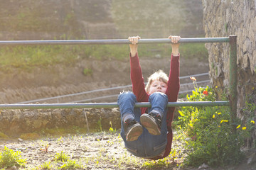 Climbing on Fence