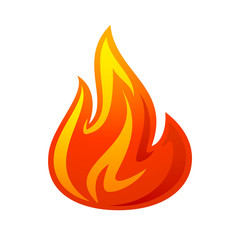 Fire flame 3d red icon