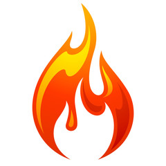 Fire flame 3d red icon