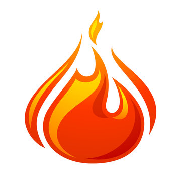 Fire flame 3d red icon