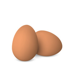 Vector brown realistic eggs.