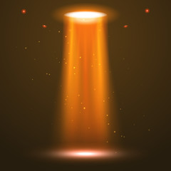 UFO light beam. Alien transport futuristic bright light in dark. UFO spaceship isolated glow effect design © kolonko