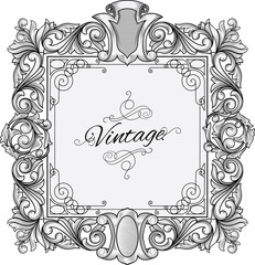 Ornate vintage monochrome frame design