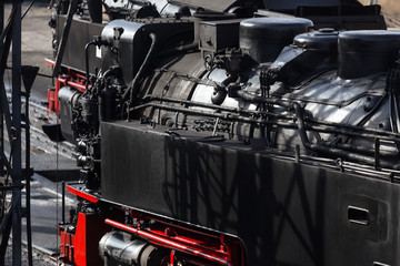 two historic steam trains
