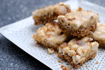 Close up Homemade   Hazelnut Slices. (selective Focus)