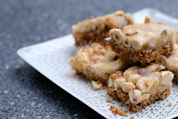 Close up Homemade   Hazelnut Slices. (selective Focus)
