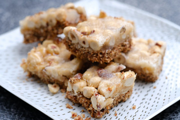 Close up Homemade   Hazelnut Slices. (selective Focus)