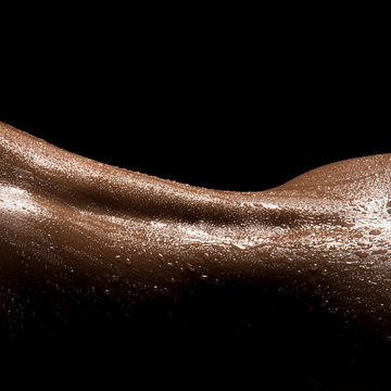 Perfect profile of woman body.