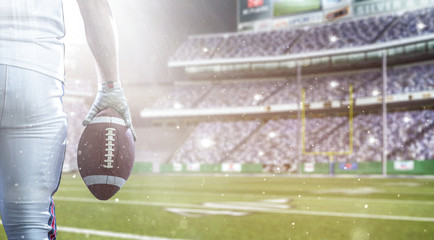 closeup American Football Player isolated on big modern stadium © .shock