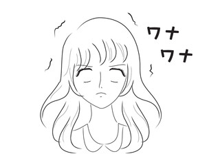 少女漫画風イラスト　怒る