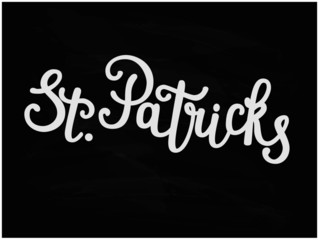 Vector illustration of Happy Saint Patrick's Day logotype. Hand sketched Irish celebration design. Beer festival lettering typography icon.eps10