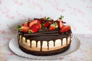 This triple chocolate mousse cake is rich, chocolaty and decadent, hard not to fall in love with it from the first bite. Three airy layers of chocolate goodness on top of an oreo crust