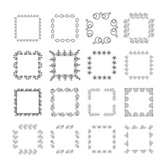 Collection of handdrawn frames. Unique frames for your design. Vector frames.