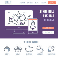 Website Banner and Landing Page of Harvest.