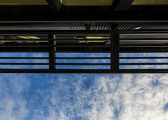 entrance way looking up to the sky