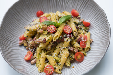 close up Home Made Pasta with Cranberries.(selective Focus)