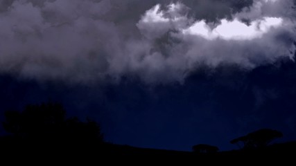 Summer storm beginning with lightning at night time, beautiful phenomenon - Powered by Adobe