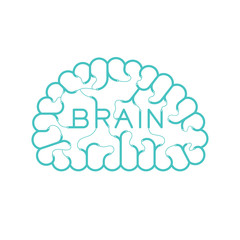 Electric wire cable Brain green color Connect concept design with Brain text illustration isolated on white background with copy space, vector eps 10