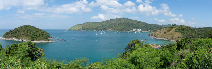 Fototapeta premium Beautiful panorama landscape view mountain and andaman sea.