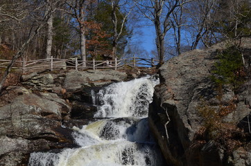 A water fall in winter