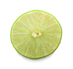 Lime slices isolated on white background