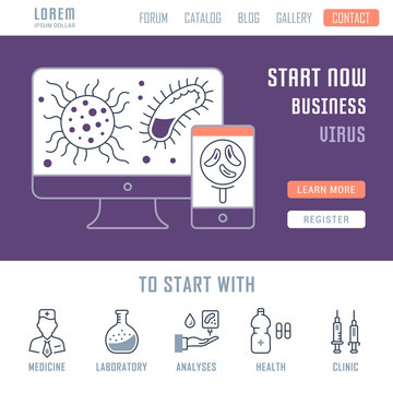 Website Banner and Landing Page of Virus.