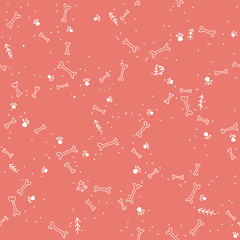 Vector seamless pattern with dog symbols