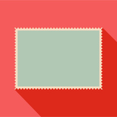 Empty postage stamp icon. Flat illustration of empty postage stamp vector icon for web