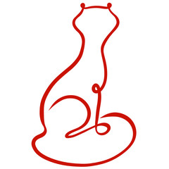 Creative image of a cat, one line