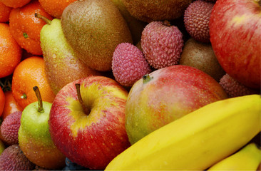 Mixed many type of fruits