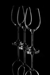 glasses on a dark background