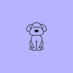 Dog logo. Animal line art logo