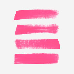 Acrylic art brush painted textured stripes set isolated vector background. Watercolor stroke set.