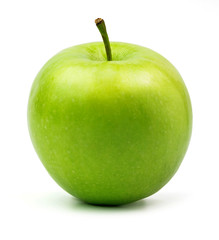 Green apple isolated on white background.