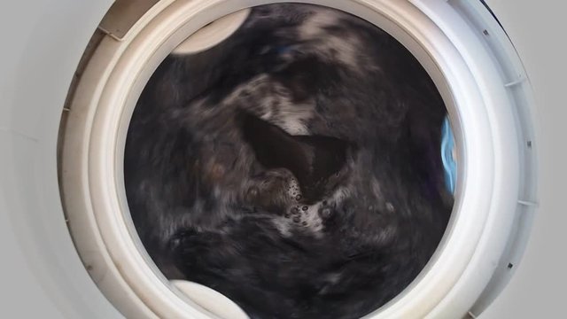 Top loading washing machine washes laundry such as colored clothing and sheets.