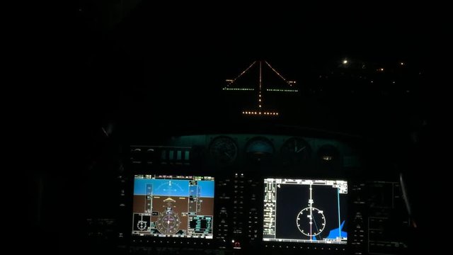 View of the night strip for landing the aircraft.