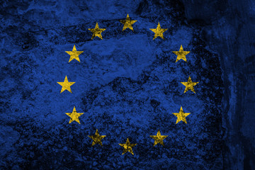 An European Union flag grunge texture