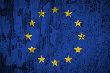 An European Union flag grunge texture