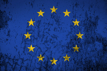 An European Union flag grunge texture