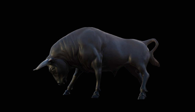 Bull on a black background.