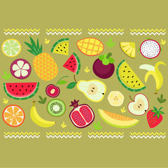 ornament of fruits and strips